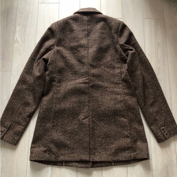 Old Navy Tweed Wool Blend Blazer Jacket in Brown Size M Tall - Picture 3 of 11